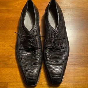 Mens black leather dress shoes